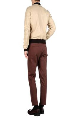 men's beige lambskin leather jacket classic zip up style 2