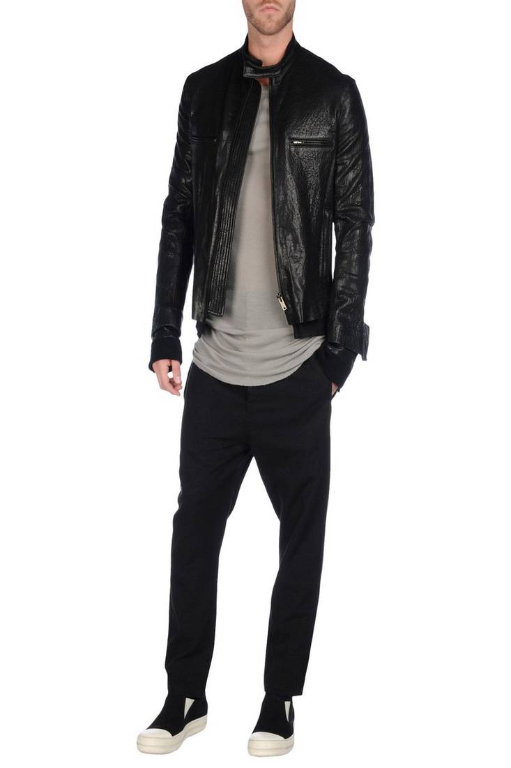 Men's black genuine lambskin leather jacket modern fashion outfit leather jacket-l91
