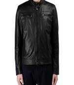 men's black lambskin leather jacket classic zip up style select
