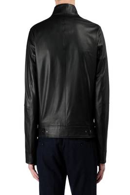 men's black lambskin leather jacket classic zip up style select 2