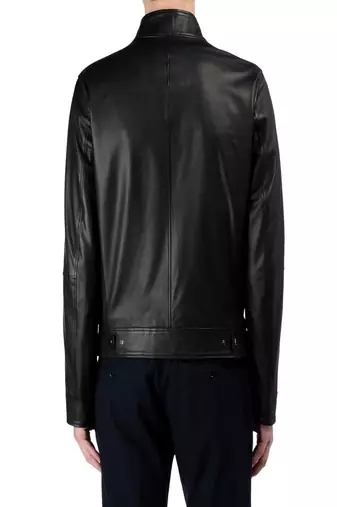 men's black lambskin leather jacket classic zip up style select
