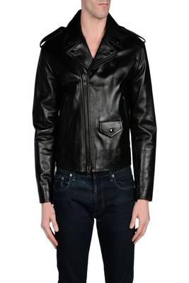 men's black lambskin leather jacket classic zip up style signature 1