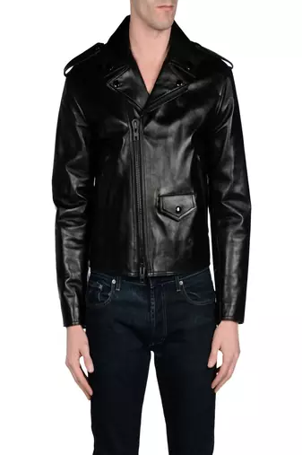 Men's black genuine lambskin leather jacket modern fashion outfit leather jacket-l93