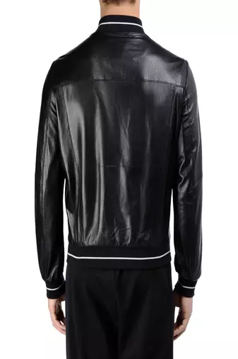 men's black lambskin leather jacket classic zip up style unique