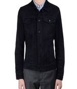 men's navy blue suede leather jacket classic zip up style