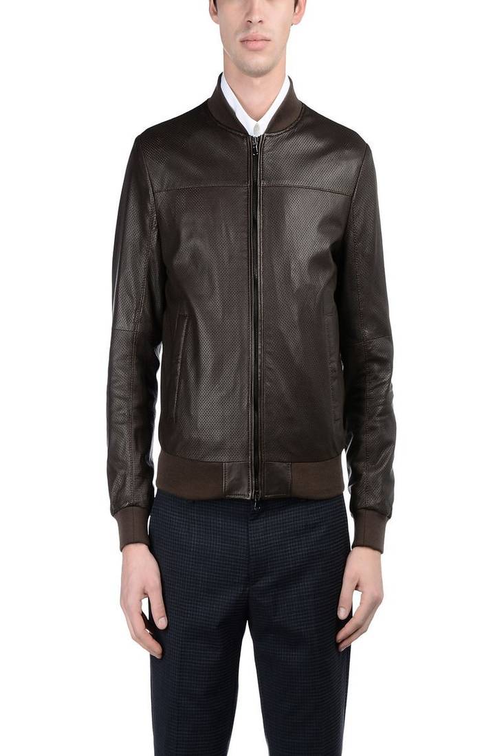 Men's black genuine lambskin leather jacket modern fashion outfit leather jacket-l97