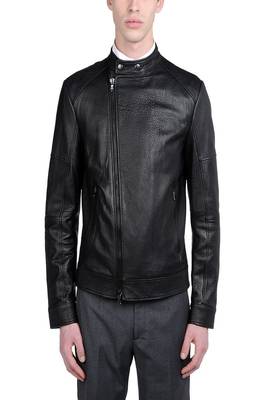 men's black lambskin leather jacket classic zip up style original 1