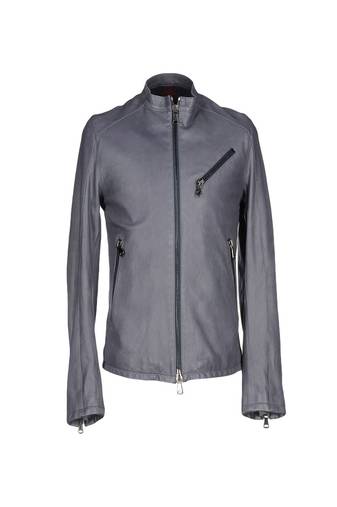 men's grey lambskin leather jacket classic zip up style