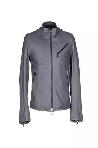 Men's grey genuine lambskin leather jacket modern fashion outfit leather jacket-l99