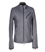 men's grey lambskin leather jacket classic zip up style