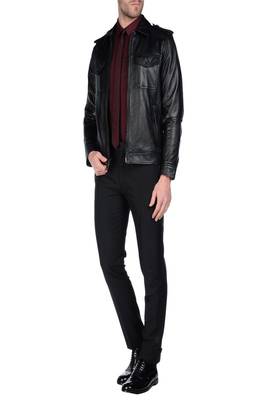 men's black lambskin leather jacket classic zip up style high quality 1