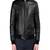 Men's black genuine lambskin leather jacket modern fashion outfit leather jacket-l101