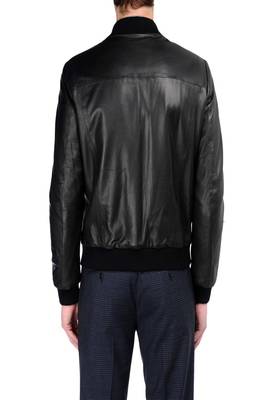 men's black lambskin leather jacket classic zip up style top grade 2
