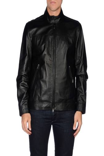 men's black lambskin leather jacket classic zip up style fine