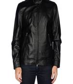 men's black lambskin leather jacket classic zip up style fine