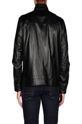 men's black lambskin leather jacket classic zip up style fine 2