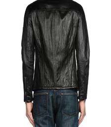 Men's black genuine lambskin leather jacket modern fashion outfit leather jacket-l103