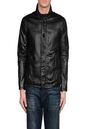 men's black lambskin leather jacket classic zip up style pro