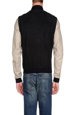 men's black premium suede leather jacket sleeveless silhouette 2