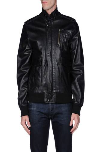 Men's black genuine lambskin leather jacket modern fashion outfit leather jacket-l106