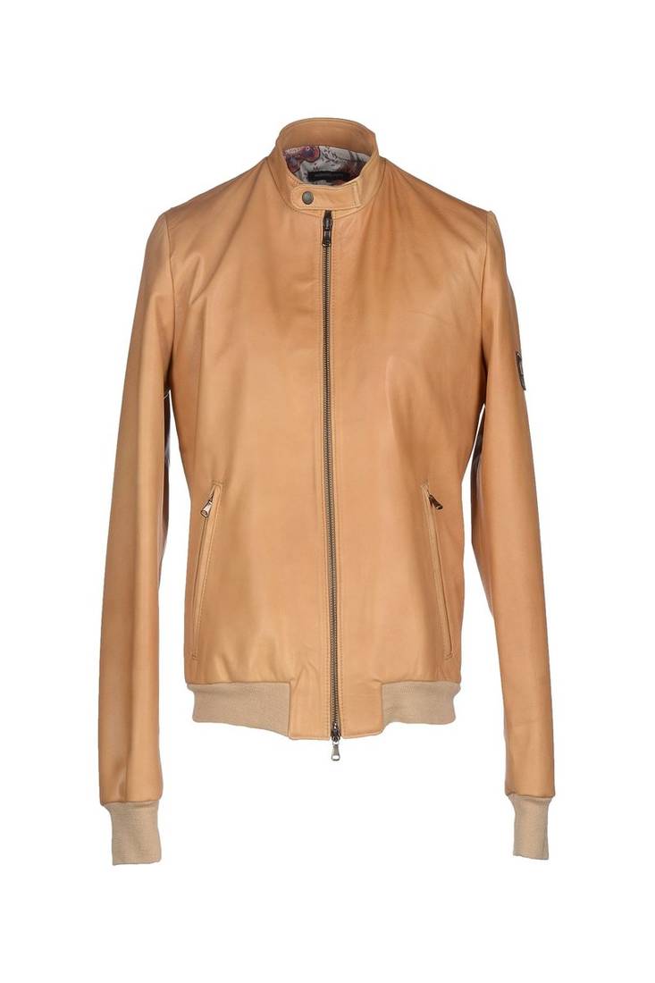 Men's beige genuine lambskin leather jacket modern fashion outfit leather jacket-l111