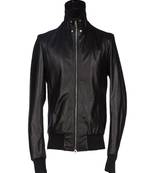 men's black lambskin leather jacket classic zip up style advanced