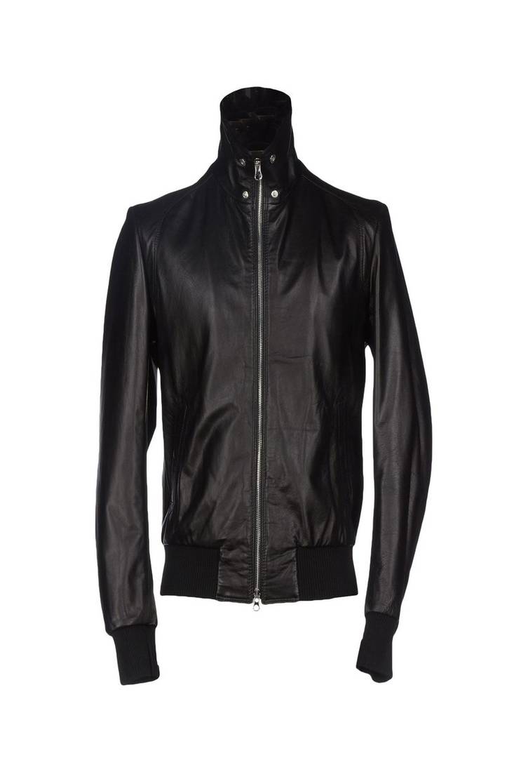 Men's black genuine lambskin leather jacket modern fashion outfit leather jacket-l113