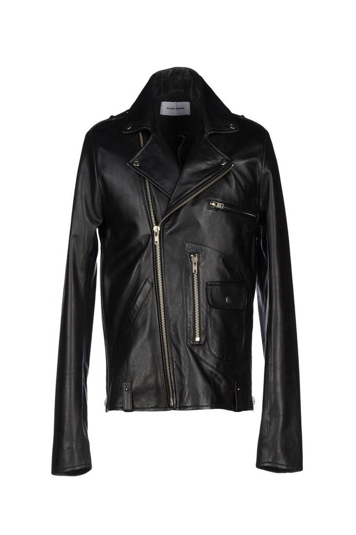 Men's black genuine lambskin leather jacket modern fashion outfit leather jacket-l114