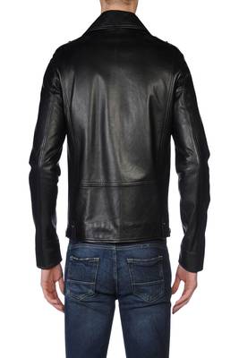 men's black lambskin leather jacket classic zip up style featured 2