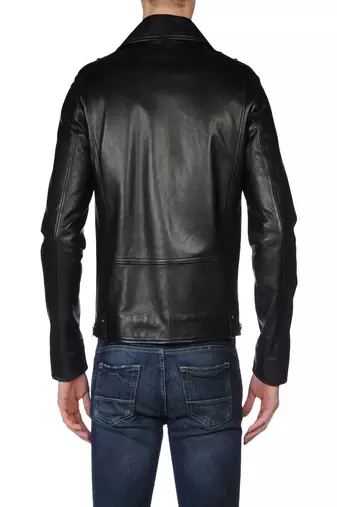 men's black lambskin leather jacket classic zip up style featured
