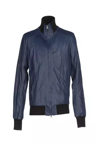 Men's navy blue genuine lambskin leather jacket modern fashion outfit leather jacket-l115