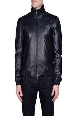 men's navy blue lambskin leather jacket classic zip up style stylish 1