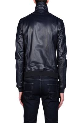 men's navy blue lambskin leather jacket classic zip up style stylish 2
