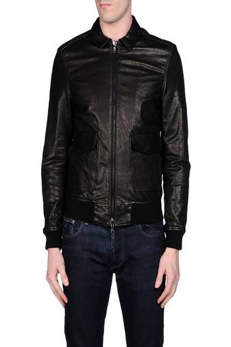 Men's black genuine lambskin leather jacket modern fashion outfit leather jacket-l118