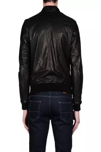 men's black lambskin leather jacket classic zip up style premium exclusive