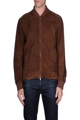 men's brown suede leather jacket classic zip up style premium 1