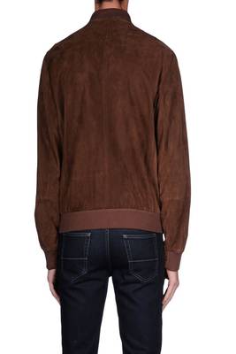 men's brown suede leather jacket classic zip up style premium 2