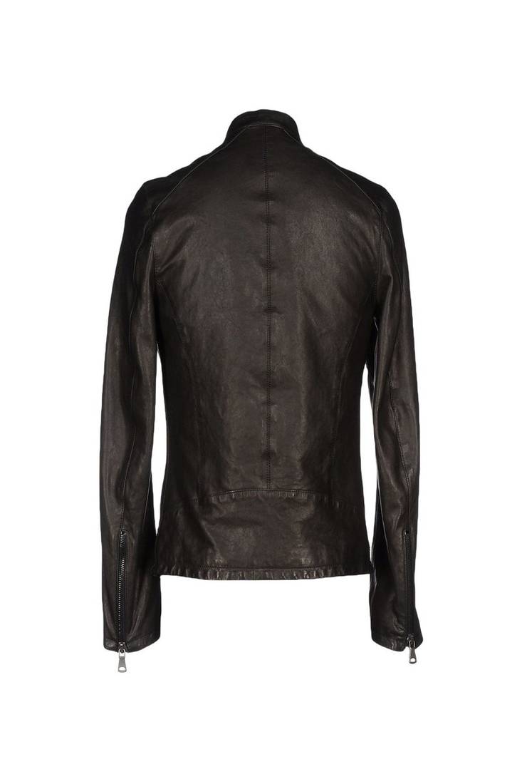 Men's black genuine lambskin leather jacket modern fashion outfit leather jacket-l121