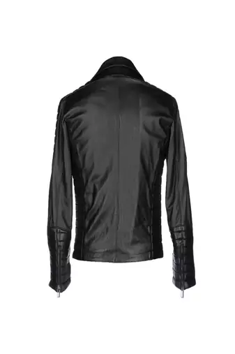 men's black lambskin leather jacket classic zip up style premium genuine
