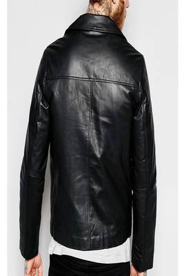 men's black lambskin leather jacket classic zip up style premium superior 2