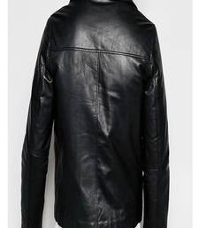 Men's black genuine lambskin leather jacket modern fashion outfit leather jacket-l124
