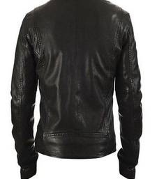 Men's black genuine lambskin leather jacket modern fashion outfit leather jacket-l125