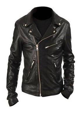 men's black lambskin leather jacket classic zip up style premium refined 1