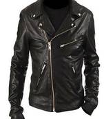 men's black lambskin leather jacket classic zip up style premium refined