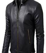 men's black lambskin leather jacket classic zip up style premium elegant