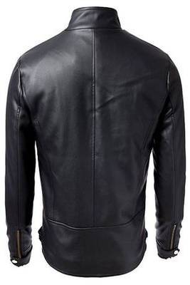 men's black lambskin leather jacket classic zip up style premium elegant 3