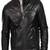 Men's black genuine lambskin leather jacket modern fashion outfit leather jacket-l128