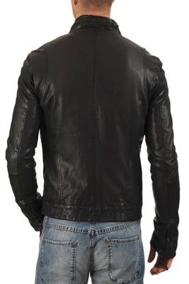 men's black lambskin leather jacket classic zip up style premium sophisticated 3