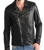 men's black lambskin leather jacket classic zip up style premium classic