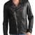 Men's black genuine lambskin leather jacket modern fashion outfit leather jacket-l129